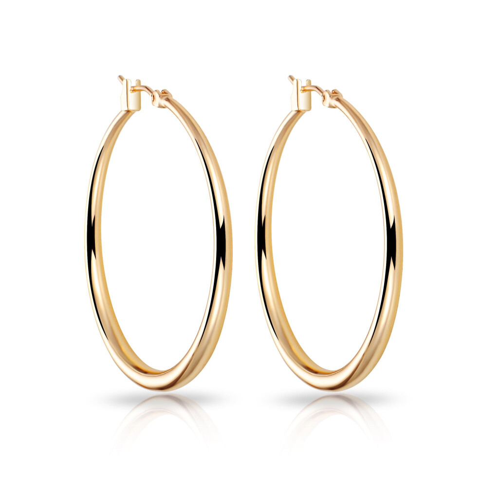 Gold Plated 40mm Hoop Earrings