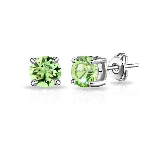 Philip Jones Jewellery August (Peridot) Birthstone Earrings Created with Swarovski Crystals