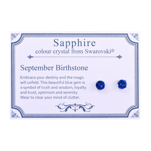 Philip Jones Jewellery September (Sapphire) Birthstone Earrings Created with Swarovski Crystals 1