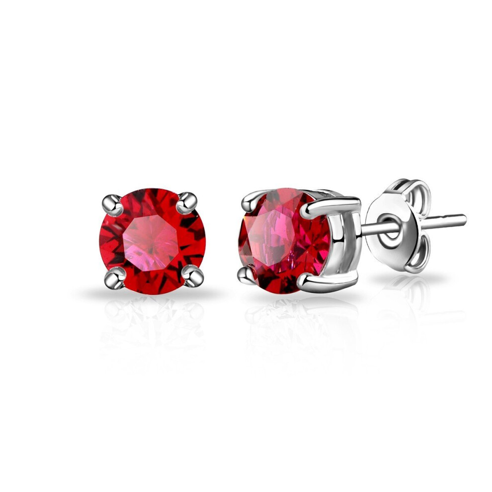 July (Ruby) Birthstone Earrings Created with Swarovski Crystals