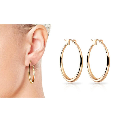 Philip Jones Jewellery Gold Plated 30mm Hoop Earrings 1