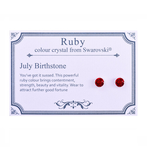 Philip Jones Jewellery July (Ruby) Birthstone Earrings Created with Swarovski Crystals 1