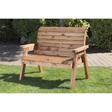 Hand Made Traditional 2 Seater Chunky Rustic Wooden Garden Bench Furniture
