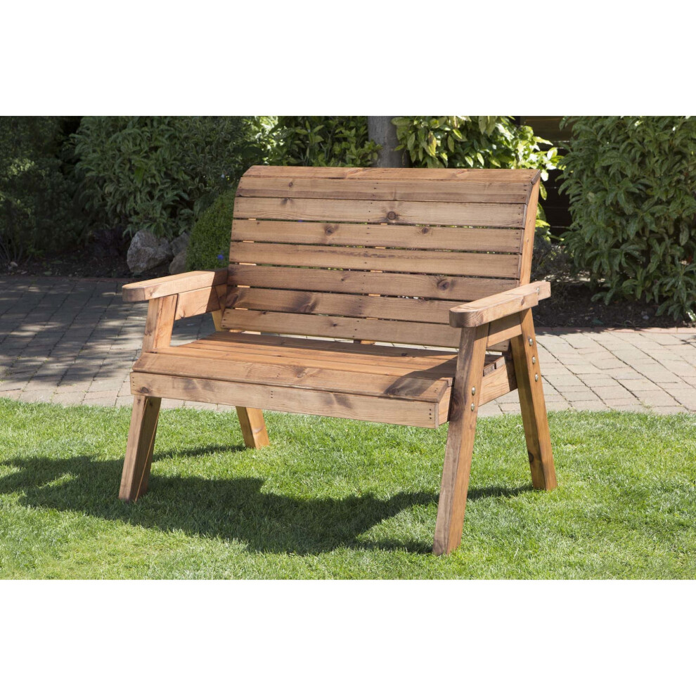 Samuel Alexander Hand Made Traditional 2 Seater Chunky Rustic Wooden Garden Bench Furniture
