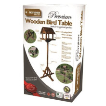 Dark Wood Wooden Garden Bird Feeder / Feeding Table