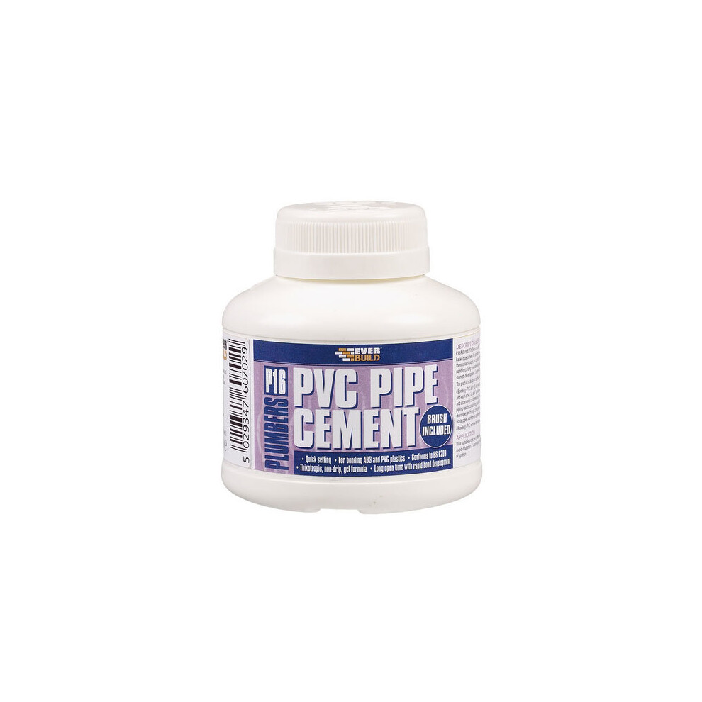 Everbuild P16 Plumbers PVC Pipe Cement 250ml