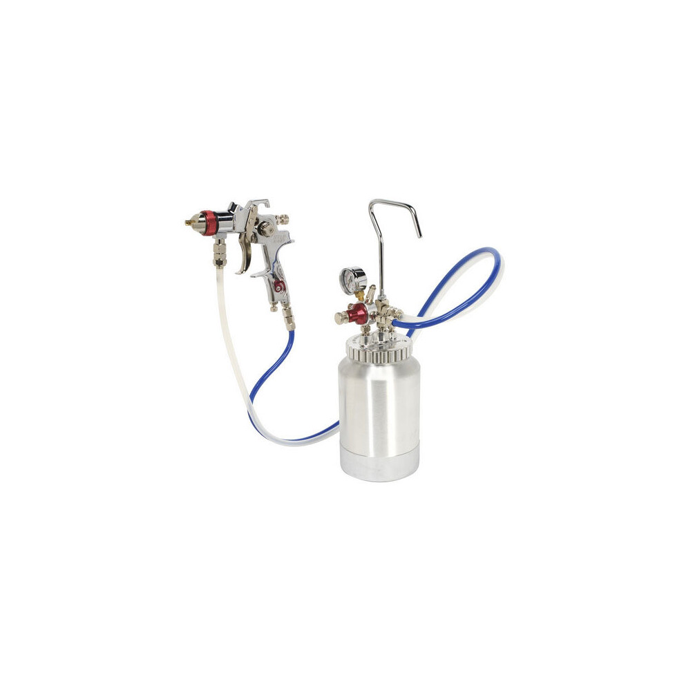 Sealey HVLP-79/P HVLP Pressure Pot System with Spray Gun & Hoses 1.7mm Set-Up