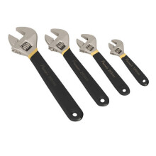 Sealey AK9935 4pc Adjustable Wrench Set Ni-Fe Finish