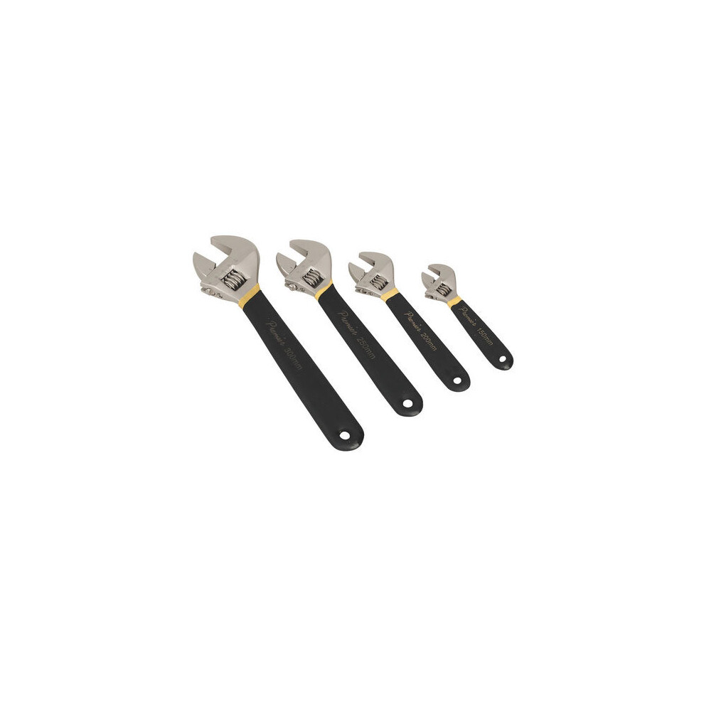 Sealey AK9935 4pc Adjustable Wrench Set Ni-Fe Finish