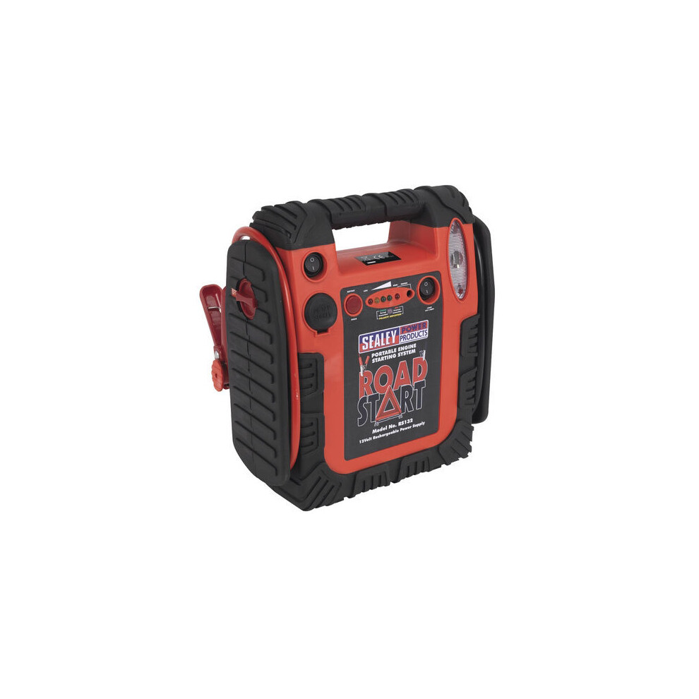 Sealey RS132 12V RoadStart Emergency Power Pack with Air Compressor 900 Peak Amps