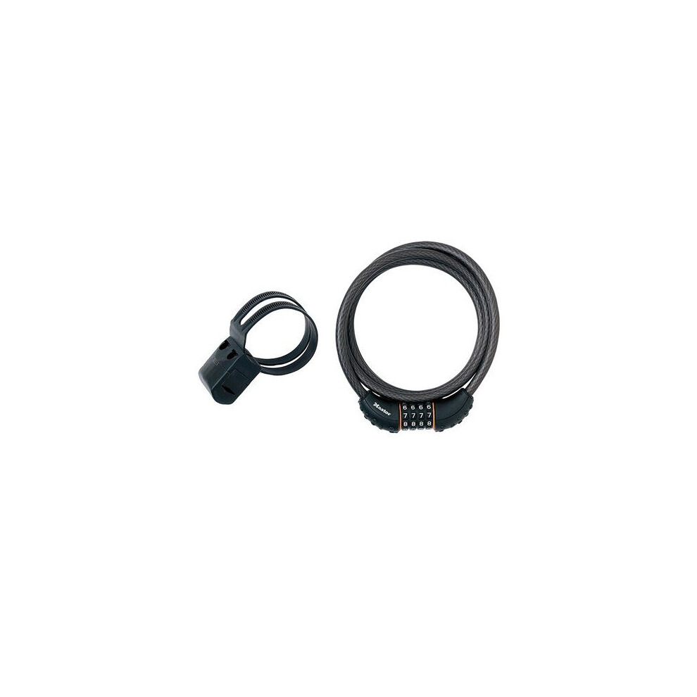 Master Lock 8120E Black Braided Steel Combination Cable 1.8m x 10mm