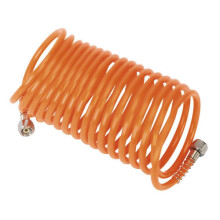 Sealey SA335 5mtr x Diameter 5mm PU Coiled Air Hose with 1/4"BSP Unions