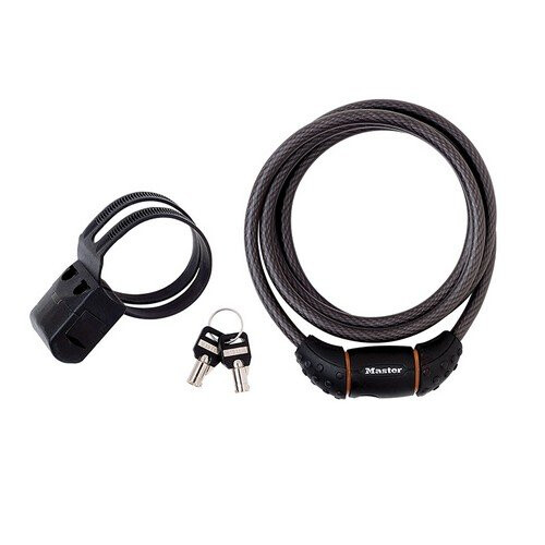 Master Lock Master Lock 8130E Μαύρο πλεγμένο χαλύβδινο καλώδιο με κλειδί 1.8m x 10mm