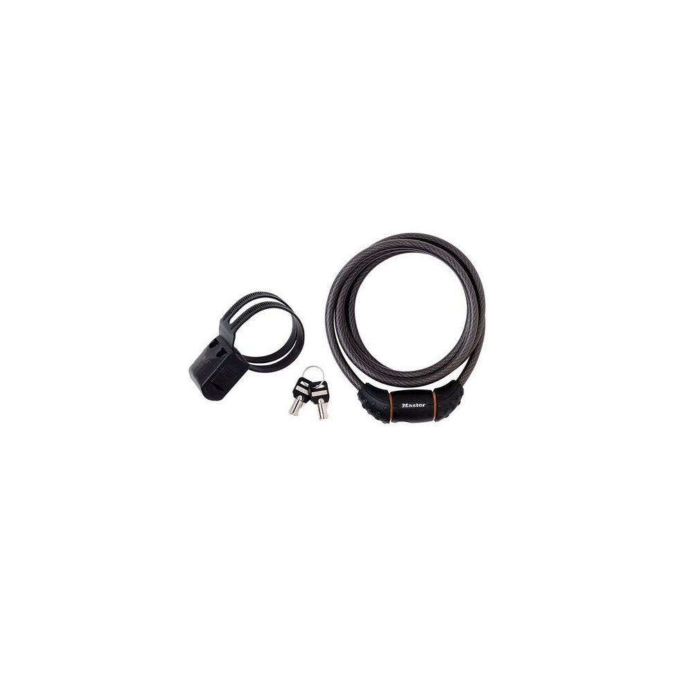 Master Lock 8130E Black Braided Steel Keyed Cable 1.8m x 10mm