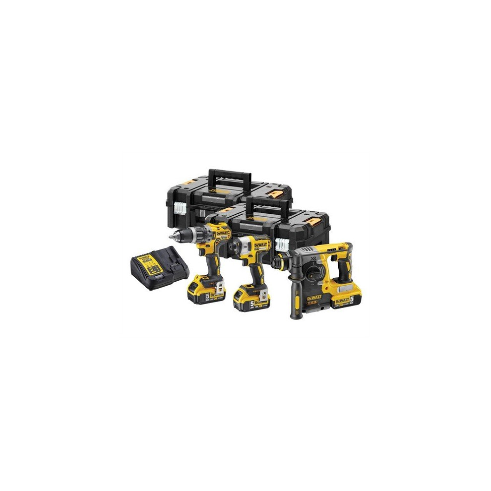 DEWALT DEWDCK368P3T XR 3 Piece Kit 18 Volt 3 x 18 Volt 5.0Ah Li-Ion