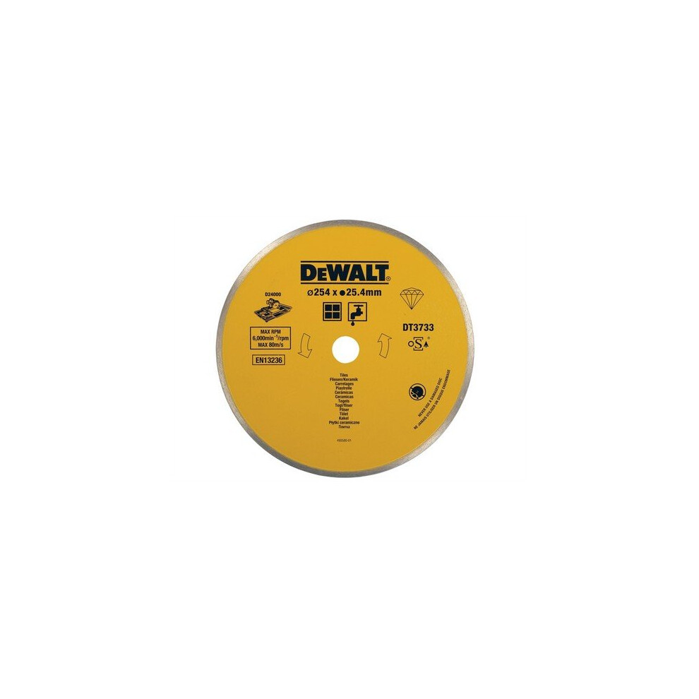 DeWalt DT3733-XJ Ceramic Diamond Tile Blade 254mm x 25.4mm