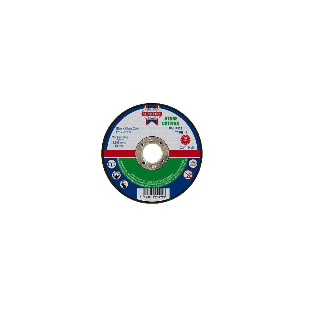 Faithfull FAI1153S Cut Off Disc for Stone 115 x 3.2 x 22mm