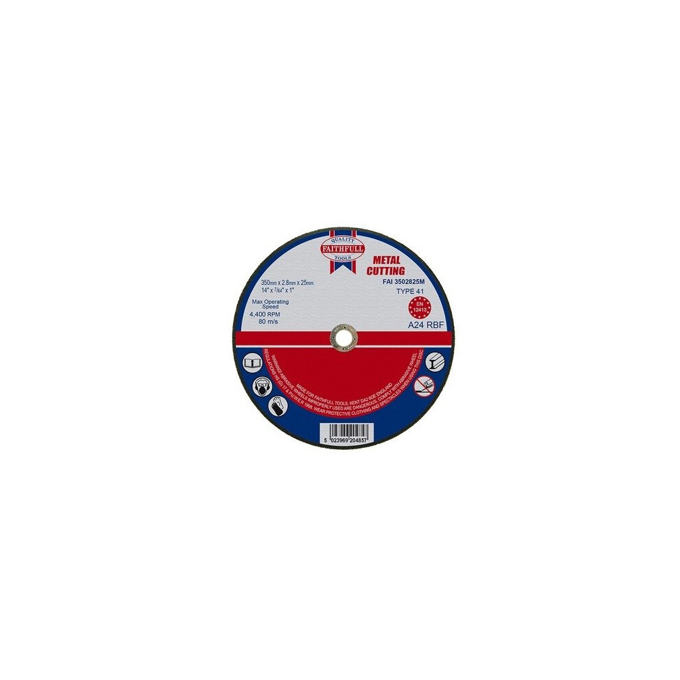 Faithfull FAI3502825M Cut Off Disc for Metal 350 x 2.8 x 25mm