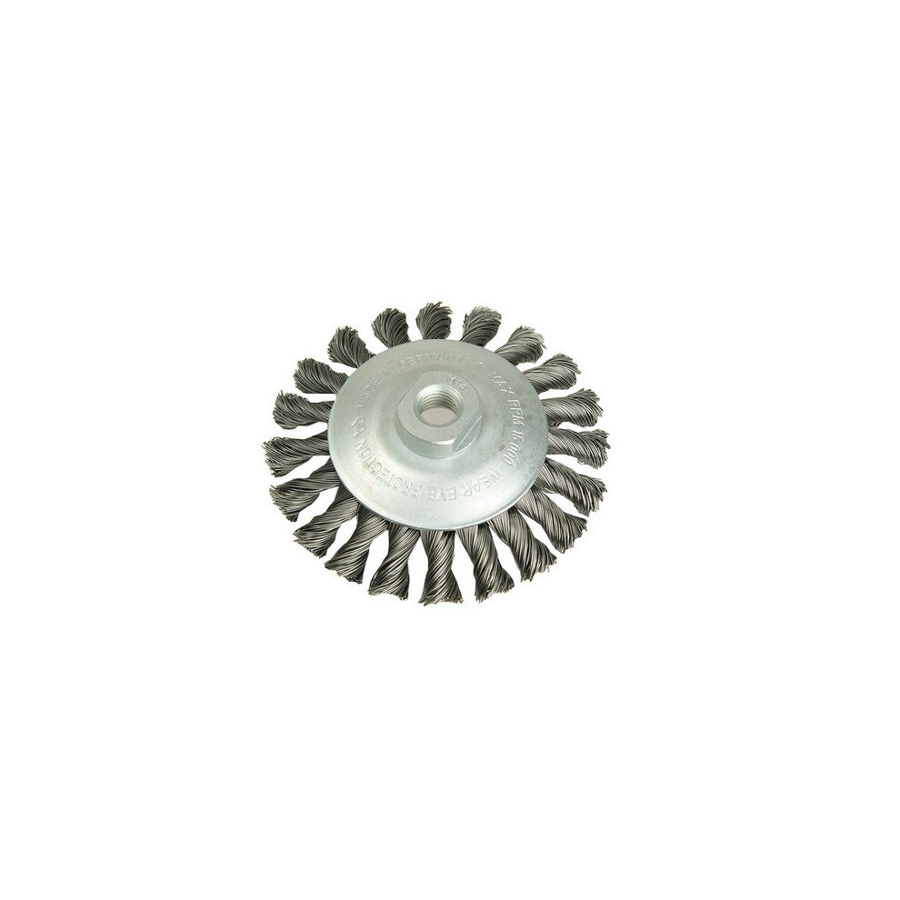 Lessmann 471.257 Conical Knot Brush 100Mm M14 X 0.50 Steel Wire 4017359041444