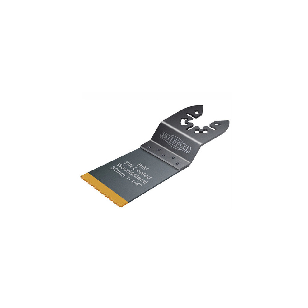 Faithfull Faimfbm32 Multi-Functional Tool Bi-Metal Flush Cut Tin Coated Blade 32Mm
