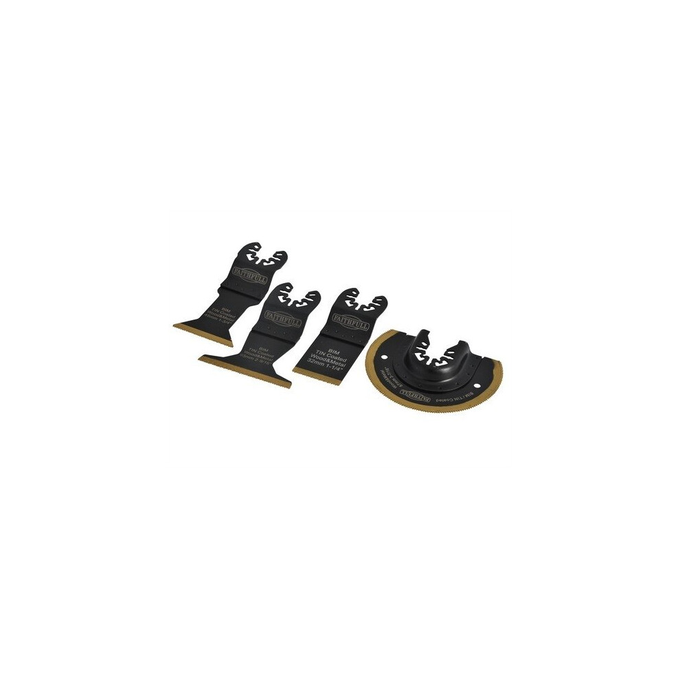 Faithfull FAIMFBMKIT4 Multi Purpose Titanium Blade 4pc Set