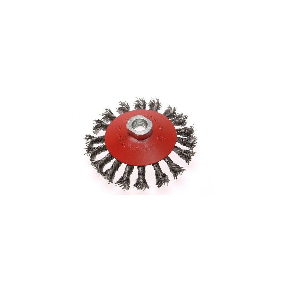 Faithfull FAIWBTC100 Conical Wire Brush 100mm x M14 x 2 0.50mm Wire