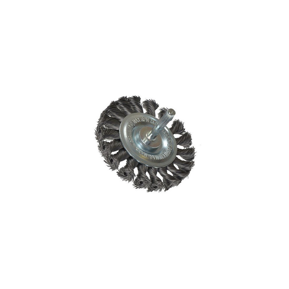 Lessmann 417.168 Knotted Wheel Brush With Shank 75 X 8Mm 0.35 Steel Wire 4017359053829