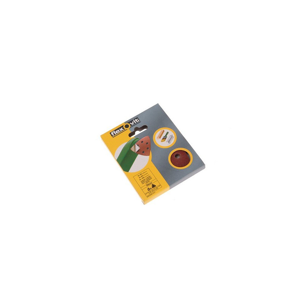 Flexovit 63642526400 Delta Hook & Loop Sanding Sheets 94Mm Medium 80G Pack Of 6 3157625530409