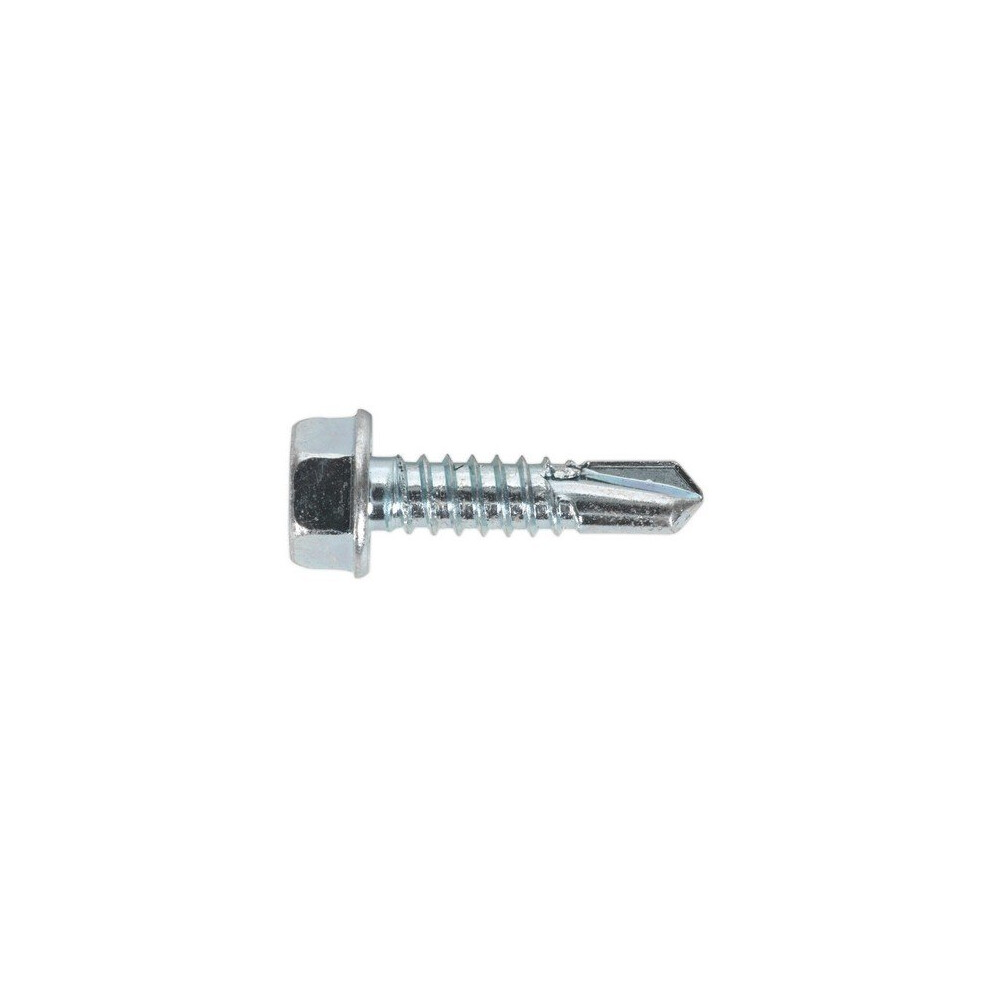 Sealey SDHX6325 Self Drilling Screw 6.3 x 25mm Hex Head Zinc DIN 7504K Pack of 100