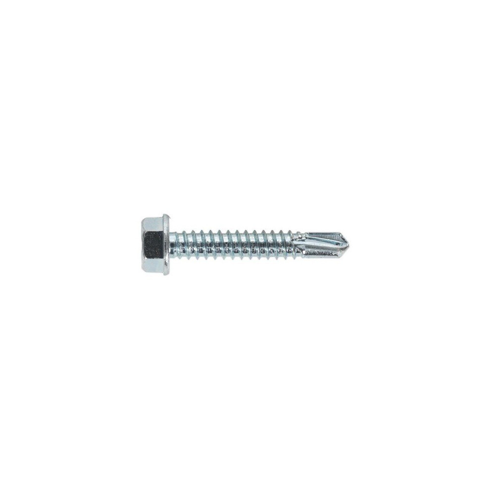 Sealey SDHX6338 Self Drilling Screw 6.3 x 38mm Hex Head Zinc DIN 7504K Pack of 100