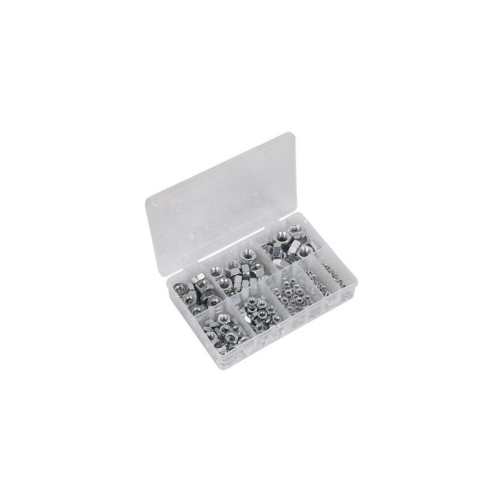 Sealey Ab046sn Steel Nut Assortment 255Pc M4-M16 Din 934 Metric