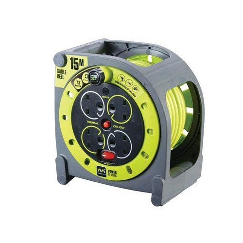 Masterplug HMU15134SL-PX PRO-XT Case Cable Reel 240V 15m 13A 4 Socket