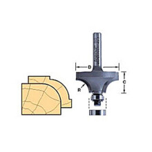 Trend 46/150X1/4TC 46/150 x 1/4 TCT Bearing Guided Ovolo & Round Over 12.7mm Radius