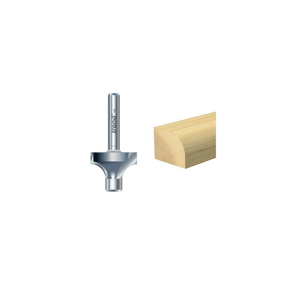 Trend 7E/2X1/4Tc 7E/2 X 1/4 Tct Pin Guided Round Over 6.3Mm Radius