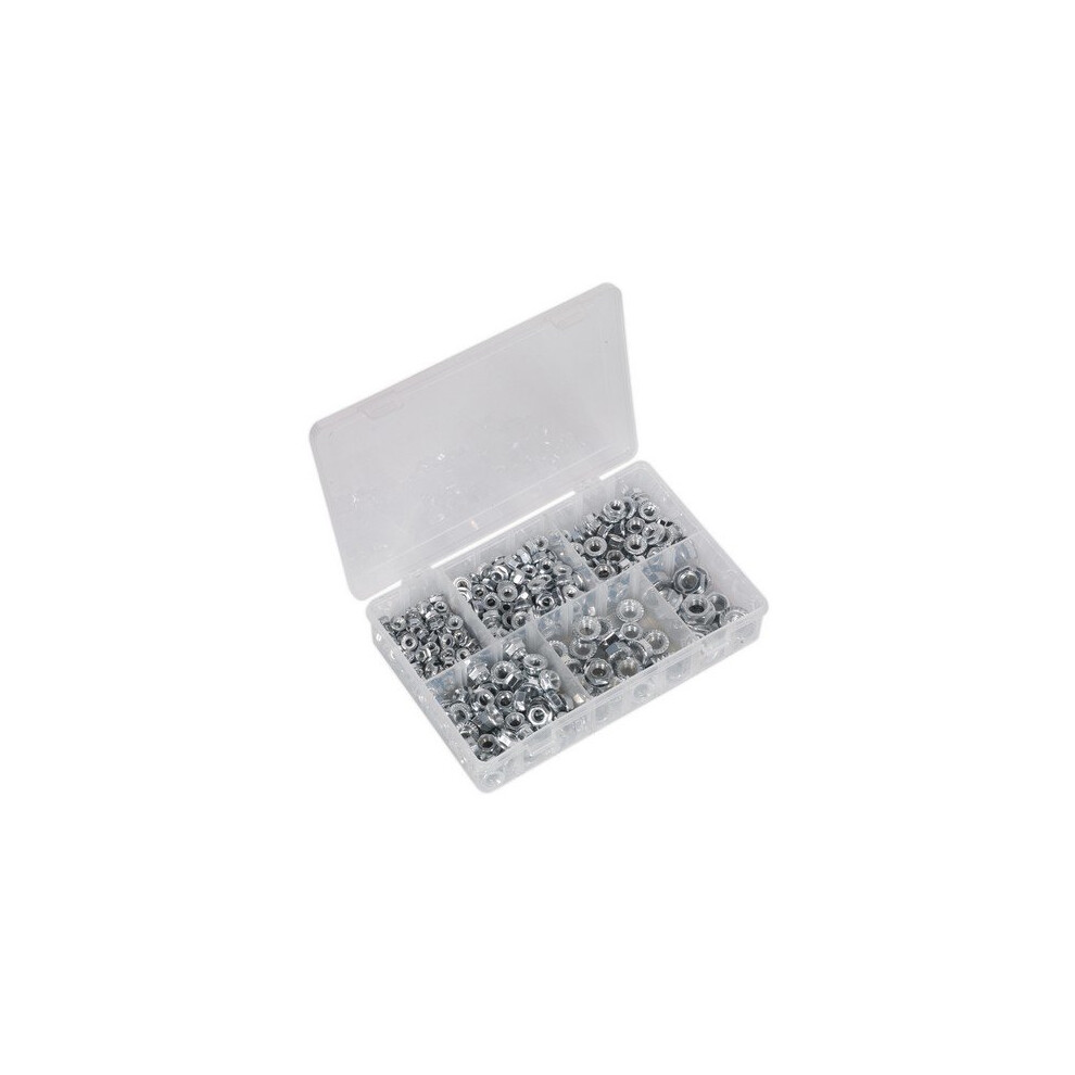 Sealey Ab031fn Flange Nut Assortment 390Pc M5-M12 Serrated Din 6923 Metric