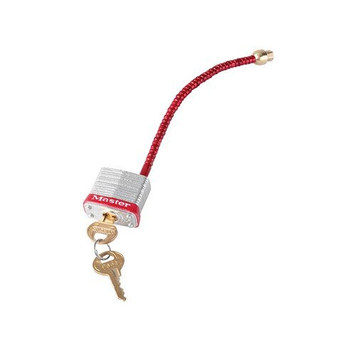 Master Lock Master Lock S7C5RED Lockout Padlock with Flexible Braided Steel Cable Shackle