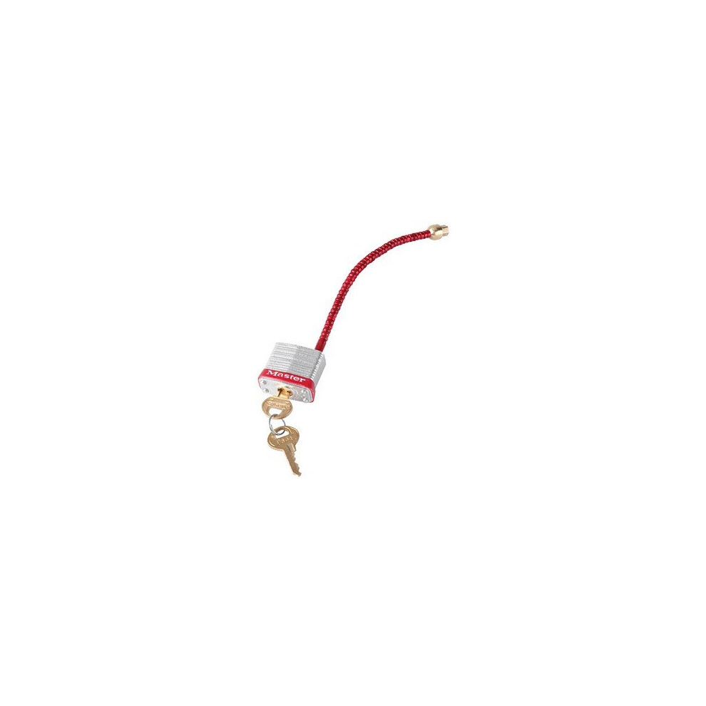 Master Lock S7C5RED Lockout Padlock with Flexible Braided Steel Cable Shackle