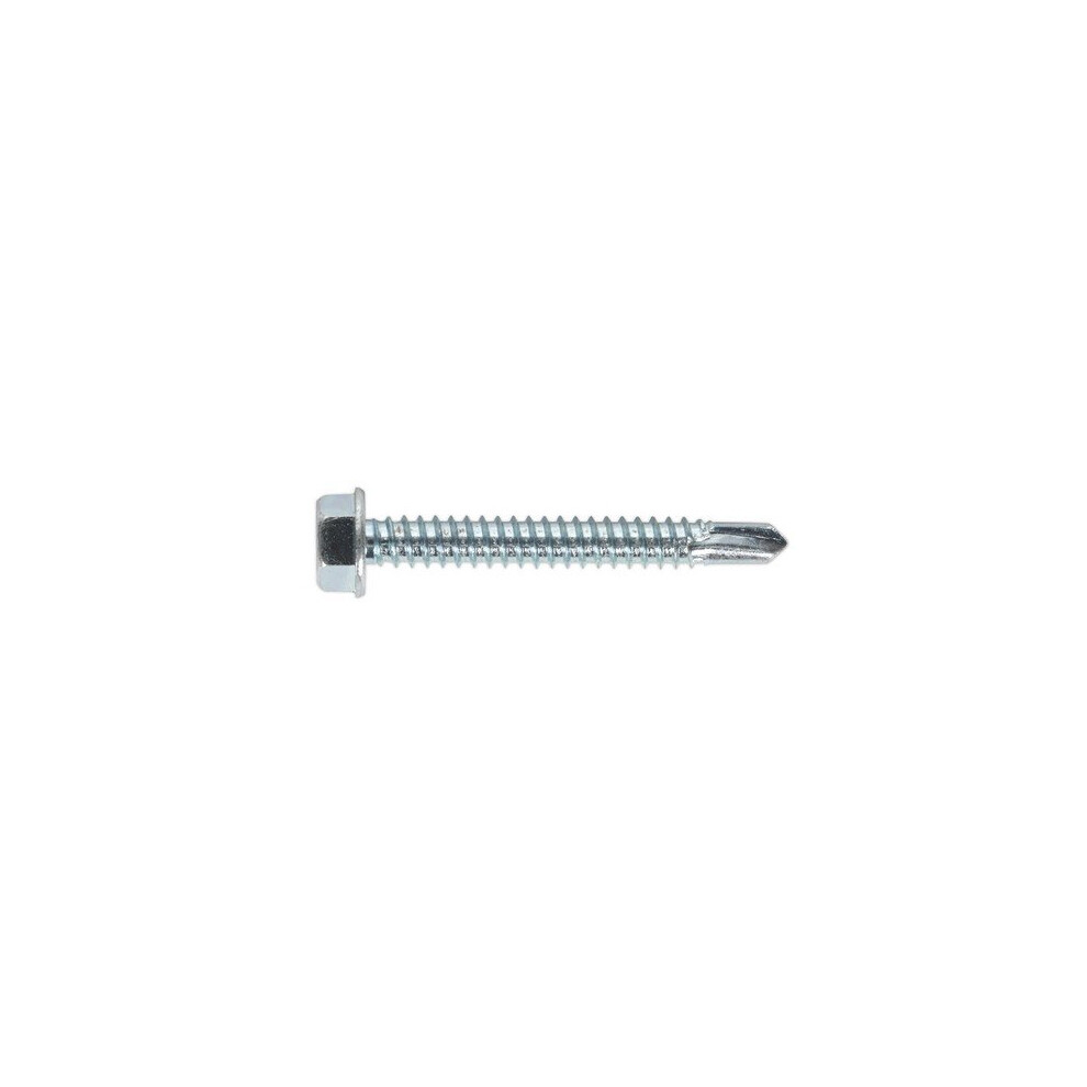 Sealey SDHX6350 Self Drilling Screw 6.3 x 50mm Hex Head Zinc DIN 7504K Pack of 100