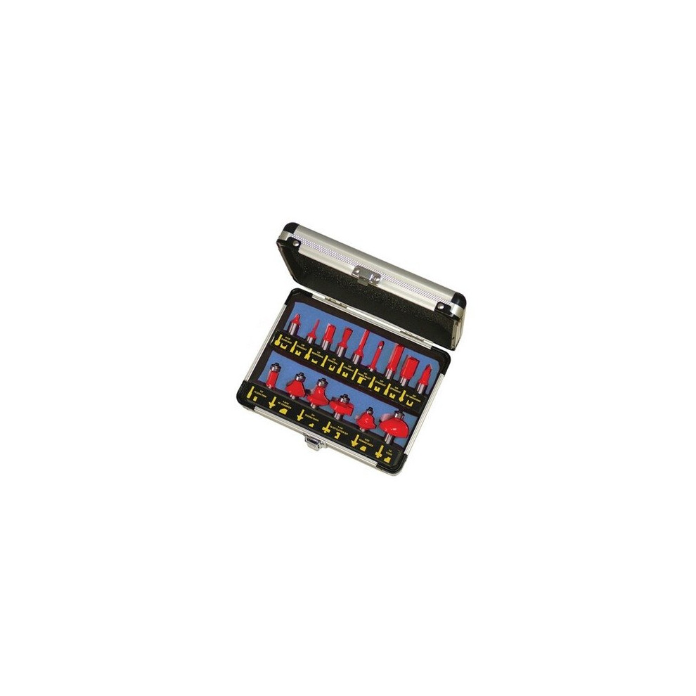 Faithfull FAIRBS15 Router Bit Set of 15 TCT 1/2in Shank
