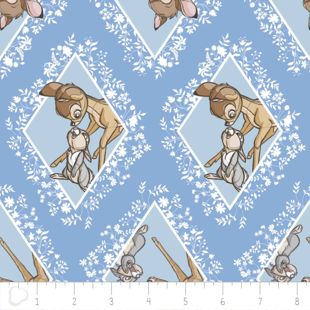 Camelot Fabrics Fat Quarter Disney Bambi Diamonds Cotton Quilting Sewing Fabric Blue
