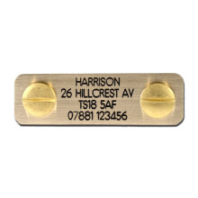 (50mm x 15mm) Bolt on Engraved brass dog ID tag