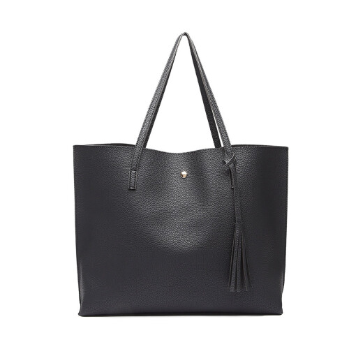 Miss Lulu Miss Lulu Women Soft Leather Handbag Shoulder Bag Tote Black
