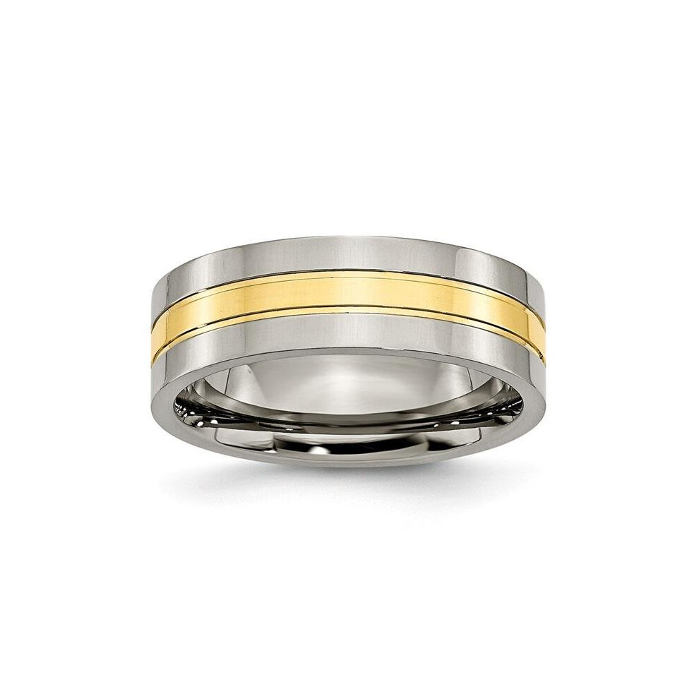 Chisel TB176-9 7 mm Titanium Yellow IP-plated Grooved Polished Band, Size 9-image-OPC-PSPNPD-NEW