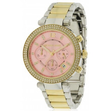 Michael Kors MK6140 Parker Pink Dial Two Tone Ladies Watch