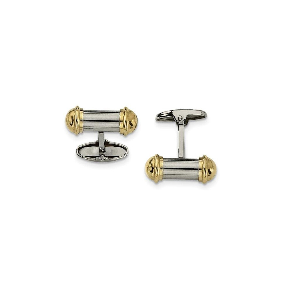 Chisel SRC171 Stainless Steel Yellow IP-Plating Cuff Links