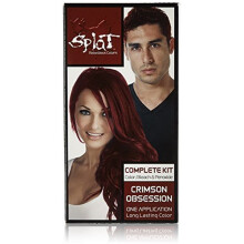 Splat Crimson Obsession Semi Permanent Hårfärg Kit med Bleach, 1 Applicering, Röd Hårfärg, Oxid & Blekningspulver