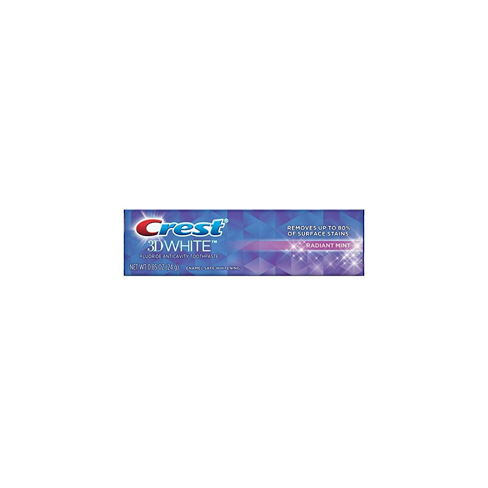 Crest 3D White Radiant Mint Travel Toothpaste, 0.85 OZ (24 g)