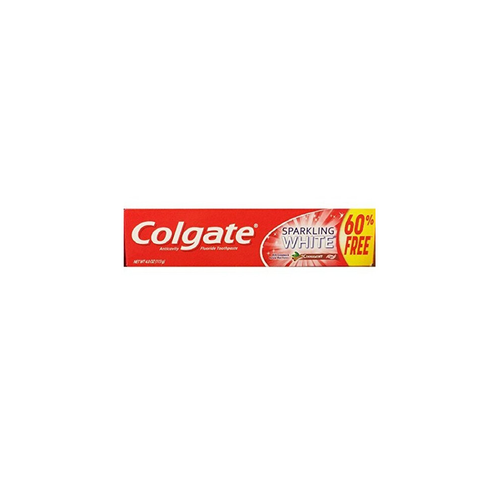 Colgate Anticavity Fluoride Toothpaste Sparkling Cinnamint With Cinnamon & Natural Mint Flavor Gel - Gluten Free White