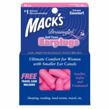 (10 Pairs / Pack) Mack's Dreamgirl Soft Foam Earplugs for sleeping and travel