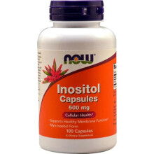 Now Foods Inositol Capsules 500 mg (Myo-Inositol), 100 capsules - Supports Cellular Health & Membrane Function | GMP Quality | Code 7.33739E+11